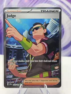 Judge 222/182 Pokemon TCG Destined Rivals Ultra Rare Full Art Trainer NM - Image 1