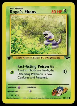 Pokemon Card - Koga's Ekans Gym Challenge 1st Edition 77/132 Common - Image 1