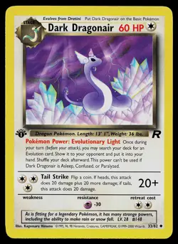 Pokemon Card - Dark Dragonair 1st Edition Team Rocket 33/82 Uncommon - Image 1