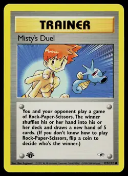 Pokemon Card - Misty's Duel Gym Heroes 123/132 Common 1st Edition - Image 1