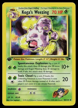 Pokemon Card - Koga's Weezing Gym Challenge 50/132 Uncommon 1st Edition - Image 1