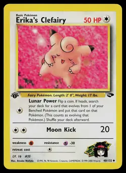 Pokemon Card - Erika's Clefairy Gym Challenge 40/132 Uncommon 1st Edition - Image 1