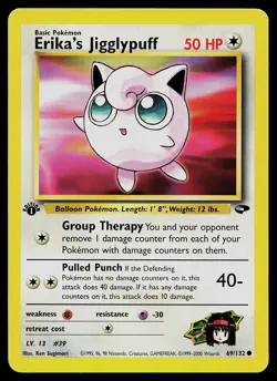 Pokemon Card - Erika's Jigglypuff Gym Challenge 69/132 Common 1st Edition - Image 1