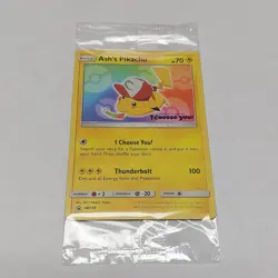 Sealed NM-Mint Ash's Pikachu - SM108 - Promo - SM Black Star Promo Pokemon - Image 1