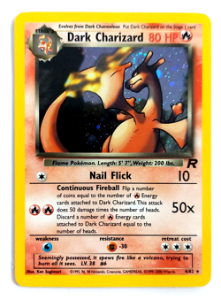 Dark Charizard 80 HP 4/82 Head Swirl Holo Pokemon Rare VTG Team Rocket 2000 - Image 1