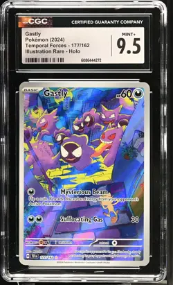 Pokemon TCG GRADED 2024 Gastly 177/162 Temporal Forces IR M+ 9.5 ENG CGC - Image 1