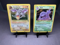 Pokemon TCG Fossil Set Aerodactyl & Muk Holo Rare WOTC VTG 1999 - Image 1