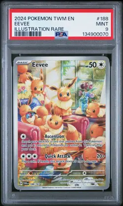 2024 Pokemon TWM EN-Twilight Masquerade Eevee Illustration Rare PSA 9 #188 - Image 1