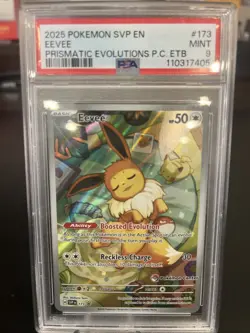 Pokemon Center Eevee Stamped 173 SV Prismatic Evolutions Promo PSA 9 - Image 1