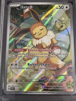 Pokemon Center Eevee Stamped 173 SV Prismatic Evolutions Promo PSA 9 - Image 4