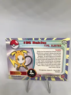 Raichu 2000 Topps Series 1 Pokemon #26 TV Blue Logo Topps - Image 2
