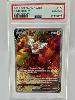 PSA 10 ROTOM V 177/196 FULL ART LOST ORIGIN POKEMON ⚡ - Image 1