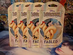 Disney Lorcana - Fabled Booster Pack Art Lot Of 4 - Cruella Sleeved - Image 1