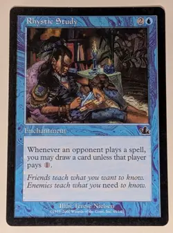 Rhystic Study MtG Prophecy Regular Lightly Played LP Magic: The Gathering - Image 1
