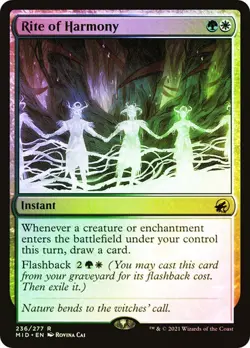 MTG Rite of Harmony Innistrad: Midnight Hunt 236/277 Foil Rare - Image 1