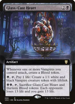 Glass-Cast Heart Extended Art Regular - Crimson Vow Commander MTG-NM - Image 1
