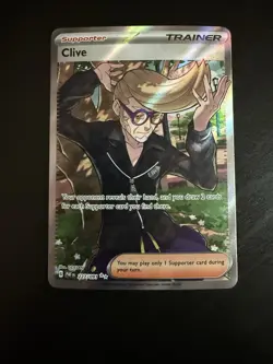 Pokemon TCG Clive Ultra Rare Full Art Trainer Holo Paldean Fates 227/091 - Image 1