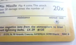 JOLTEON HOLO JUNGLE POKEMON CARD 4/64 GAMEFREAK 1999 WIZARDS - Image 2