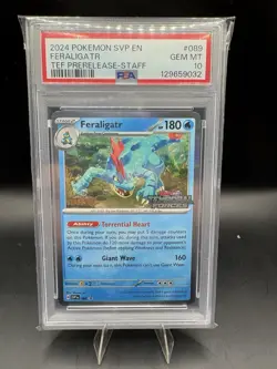 PSA 10 💎 GEM MINT STAFF 2024 POKEMON EN-SV BLACK STAR PROMO #089 FERALIGATR - Image 1