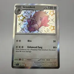 Greedent 206/091 Shiny Rare Holo Paldean Fates Pokemon TCG : NM - Image 1