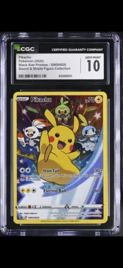 CGC 10 Pikachu SWSH020 Pokemon Black Star Promos 2020 English - Image 1