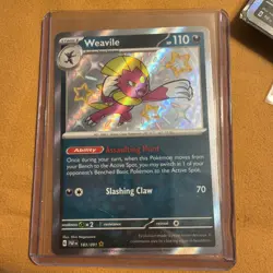 Holo Weavile 183/091 Shiny Rare Paldean Fates Pokemon TCG - Image 1