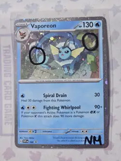 Pokemon Vaporeon SVP 168 Cosmos Holo Black Star Promo Double Swirl!! NM - Image 1