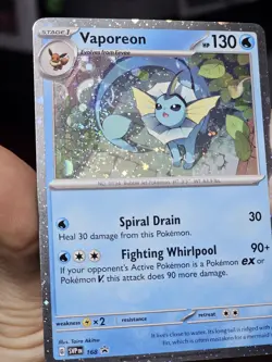 Pokemon Vaporeon SVP 168 Cosmos Holo Black Star Promo Double Swirl!! NM - Image 2