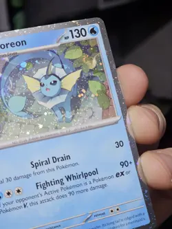 Pokemon Vaporeon SVP 168 Cosmos Holo Black Star Promo Double Swirl!! NM - Image 3