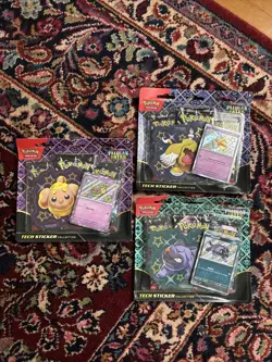 Pokemon Paldean Fates Tech Sticker Collection 3 Booster Pack Blister Lot Of 3 - Image 1