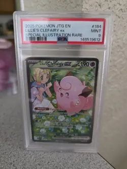Pokemon Journey Together Lillie's Clefairy ex 184/159 Rare Holo PSA 9 - Image 3