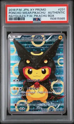 2016 POKEMON JPN XY PROMO #231 PONCHO-WEARING PIKACHU PSA AUTHENTIC - Image 1