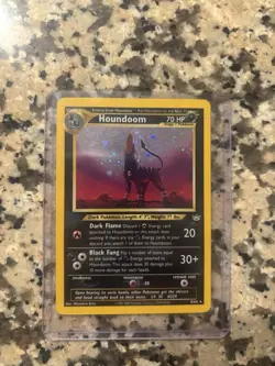 Pokemon Neo Revelation Houndoom 8/64 With Holo Bleed In Clouds - Image 1