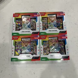 4x Pokemon First Partner Illustration Collection Series 1 IN HAND - Image 1