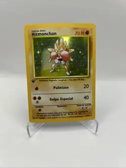 Spanish Hitmonchan Base 1st Edition Holo Rare 1999 Pokemon 7/102 LP - Image 1