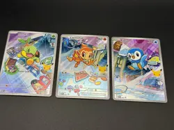 Pokemon First Partner Illustration Rare Turtwig Chimchar Piplup 30th Anniversary - Image 1
