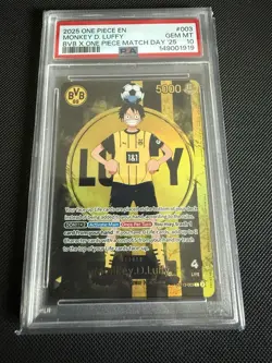 PSA 10 Monkey D Luffy ST13-003 BVB Borussia Dortmund ONE PIECE Matchday Promo EN - Image 1