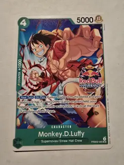 One Piece TCG - Monkey.D.Luffy Red Bull Double DON!! Promo PRB02-005 - Image 1