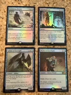 Magic The Gathering MTG Blue Foil Rare Lot 4 Entrancing Melody Quasiduplicate - Image 1