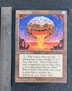 Magic The Gathering Oversized 8.75" x 6.25" Chaos Orb Promo Card 1993 WOTC - Image 1