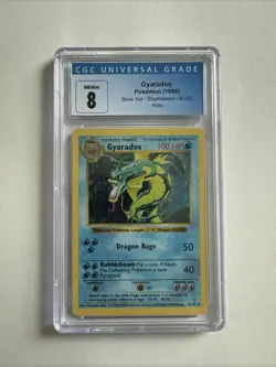 Pokemon TCG Gyarados Holo Rare Card Base Set Shadowless CGC 8 - Image 1