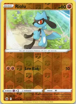Riolu 071/159 C Crown Zenith Pokemon Reverse Holo Near Mint - Image 1