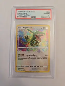 Pokemon TCG Rayquaza Amazing Rare Card #138/185 Vivid Voltage PSA 10 - Image 1