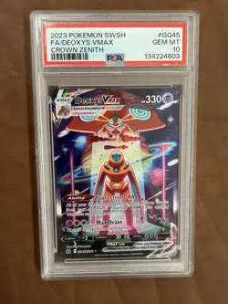 Pokemon Deoxys VMAX Full Art Ultra Rare Holo Crown Zenith GG45/GG70 PSA 10 - Image 1