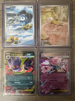 Pokemon Lot Mega Diancie and Gengar EX Piplup Yamper 4 Cards Near Mint - Image 1