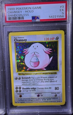 Pokemon PSA 5 + 4 Chansey Base Set Shadowless #3 - Image 3