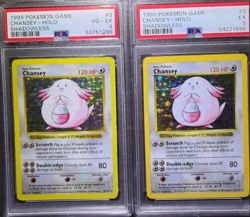 Pokemon PSA 5 + 4 Chansey Base Set Shadowless #3 - Image 4