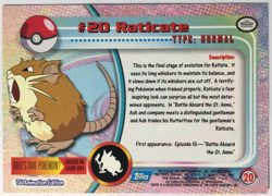 POKEMON RATICATE #20 TOPPS TV ANIMATION EDITION NEAR MINT - Image 2