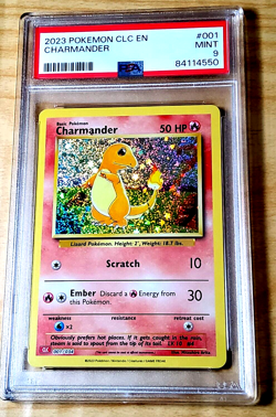 2023 Pokemon CLC EN CHARMANDER #001 Holo Trading Card Game Classic PSA 9 Mint - Image 1
