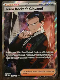 Team Rocket’s Giovanni 225/182 Pokemon Destined Rivals Full Art Ultra Rare NM - Image 1